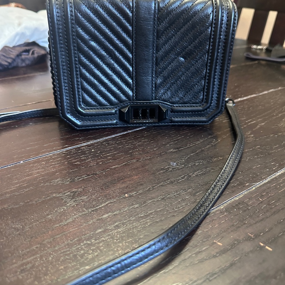Rebecca Minkoff Black Quilted Leather Crossbody Bag
